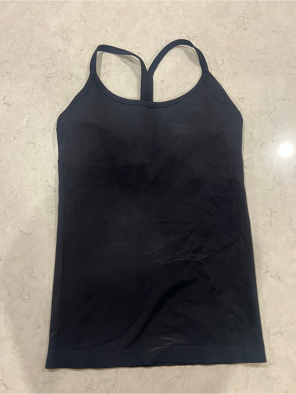 CRZ YOGA Black Ribbed Racerback Tank Top